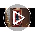 Christmas Snowman & Dog Door Cover - Red Holiday Porch Sign 71x35in
