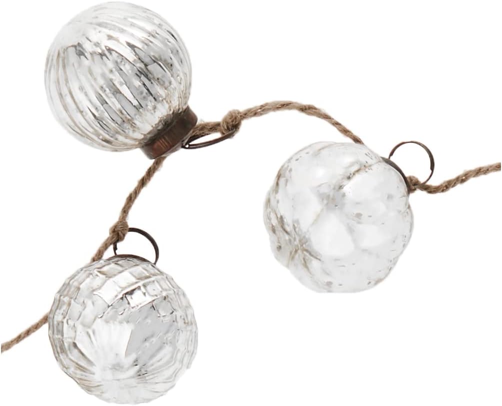 Antique Silver Mercury Glass Garland - Embossed Decorative Ornament (XC5496)