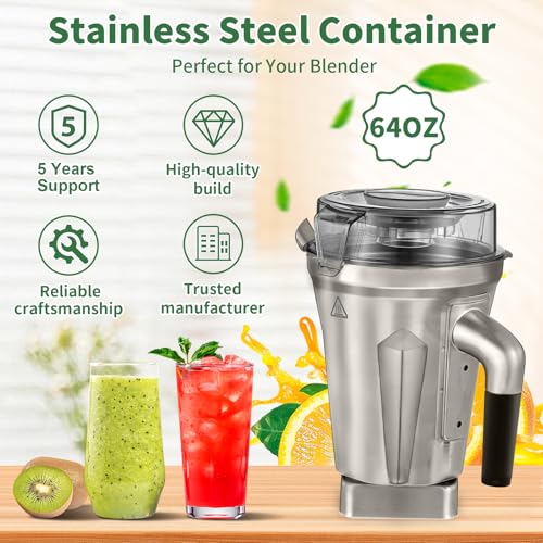 64oz Stainless Steel Blender Jar Compatible with Vitamix Classic Series