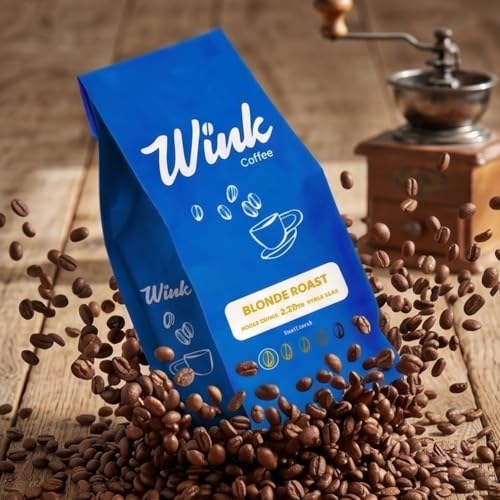 Wink Coffee Blonde Roast Whole Bean Coffee 2.2 lb Bag - 100% Arabica Single Origin Light Roast