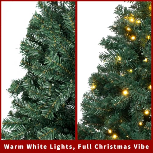 DNKMOR 4FT Christmas Tree with Warm White Lights Artificial Xmas Tree for Holiday Decor
