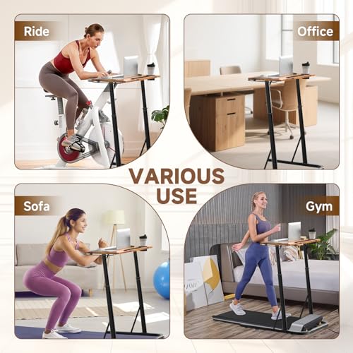 Adjustable Treadmill Desk Stand for Walking, Cycling & Workstation - Rustic Brown