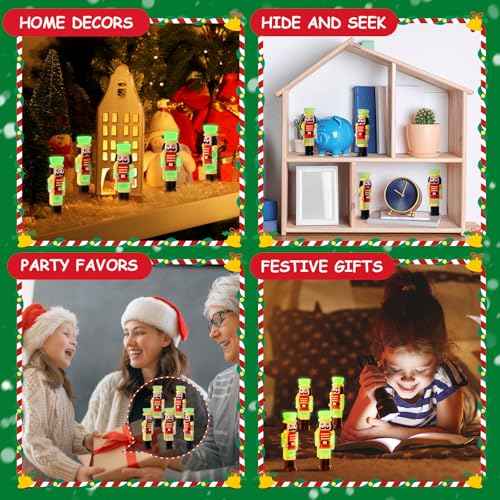 Chunful 25 Pcs Christmas Luminous Nutcrackers Figures Nutcracker Mini Soldier Figurines Glow in The Dark Christmas Decorations for Party Favors Bag Fillers Outdoor Dollhouse Collectible Decor Gifts