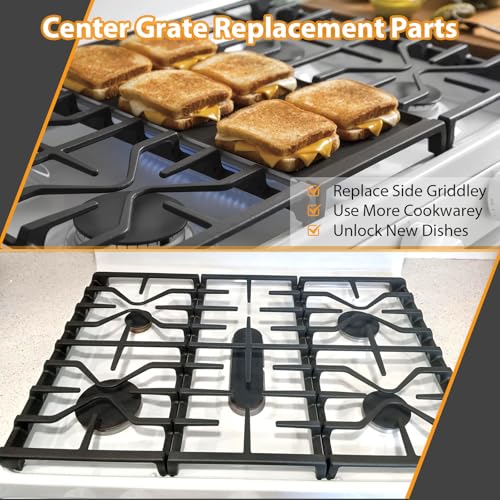 FlameDuty GE Stove Grate Set WB31X27151 & WB31X27150 Replacement Cast Iron Cooktop Grates