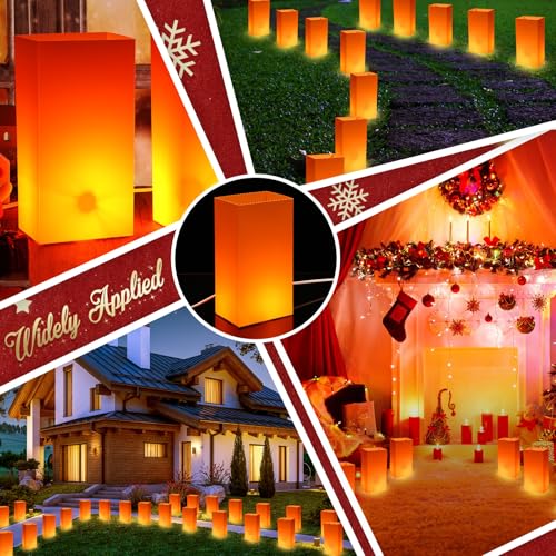 Aurelema Wave Pattern LED Luminary Bags with Lights - 20 Pack Outdoor Decor