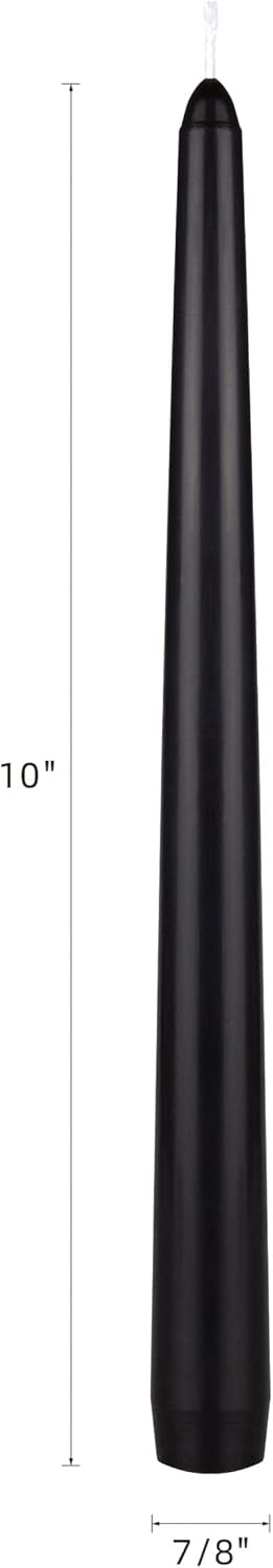 12-Pack Unscented Red Taper Candles - 10 Inch Hand Poured Wax for Home Décor & Weddings