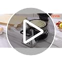 Commercial Waffle Maker 4Pcs Set, 1300W Round Non-Stick Rotatable Waffle Iron