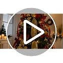 Skasii 5FT Red Pop Up Christmas Tree with LED Lights, Fully Pre-Decorated