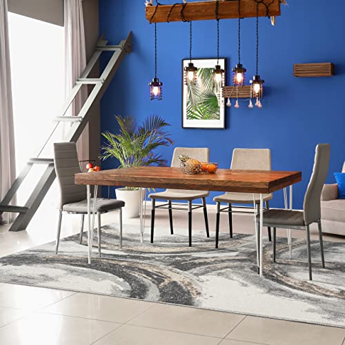 LUXE WEAVERS Lagos Collection 5070 Grey 4X5 Geometric Area Rug