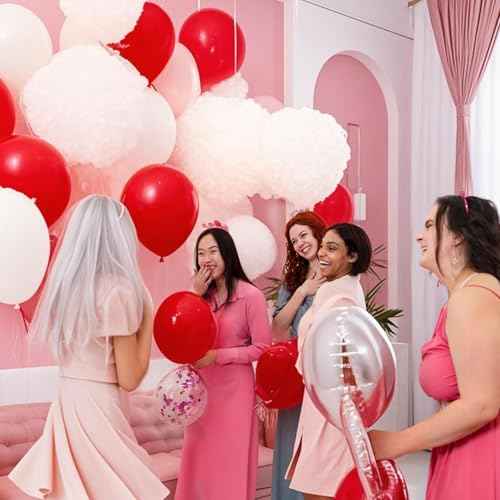 Red Balloon,145pcs Latex Premium Red Balloons Arch Kit Different Sizes 18 12 10 5 Inch,Balloon Garland Arch Kit for Birthday Party Baby Shower Wedding Valentines Day Christmas Anniversary Decoration