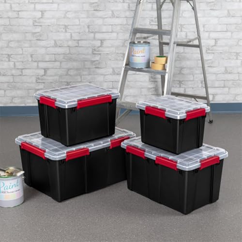 Sterilite 20 Gallon Gasket Tote Storage Bin 4 Pack Clear Stackable Containers