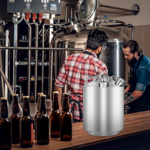 Stainless Steel Beer Line Cleaning Keg with 2 D Couplers - 2.5 Gallon 10L Kit