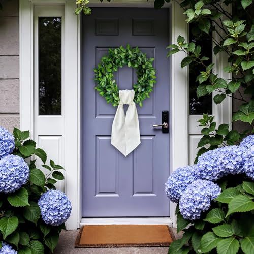 Christmas Wreath Sash for Front Door, White Burlap Sash Baby Shower Wreath Accessories for Home Birthday Thanksgiving Day Decorations