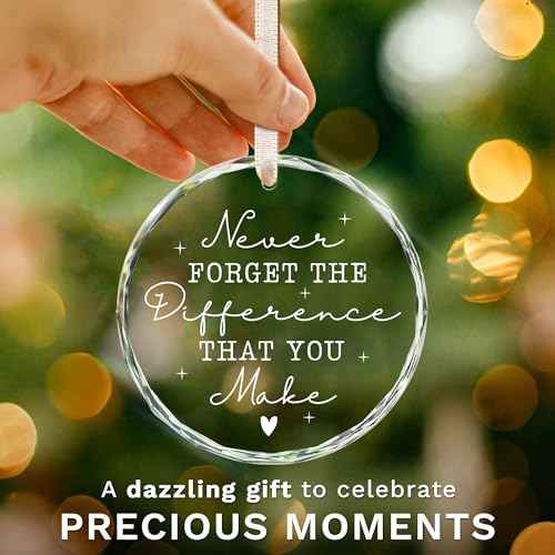 Thank You Gifts for Women Men - Christmas Appreciation Gifts for Coworkers, Teacher, Boss, Nurse, Employee, Friend, Office, Pastor - Bosses Day Gift for Women Men - Glass Christmas Ornaments 2025