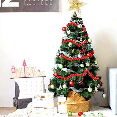 2pcs Wooden Bead Garlands - Red, Perfect for Christmas Tree, Fireplace & Wall Hanging, Home Decor