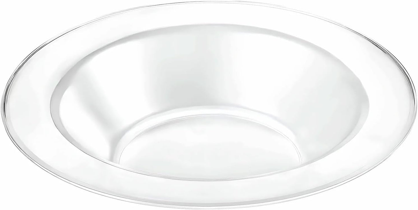 Premium 9-Inch Heavyweight Plastic Plates - Crystal Clear Wedding & Party Dinnerware, 30 Count