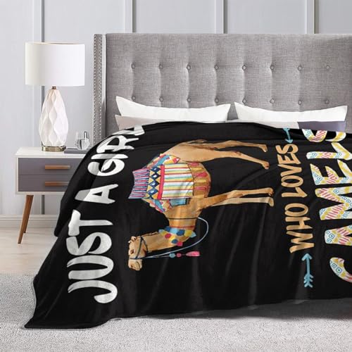 Camel Plush Throw Blanket - Super Soft Cozy Warm Fleece Camel Bedding Blanket Gifts for Kids, Girls, Boys & Women - 40"X50"
