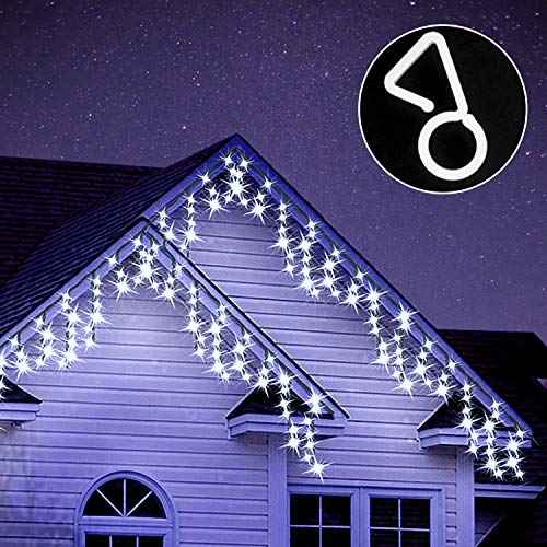 30 Pcs Gutter Hooks for Outdoor Christmas Lights, Gutter Clips for Fixing Christmas Lights Meteor Shower Icicle Lights on Wedding Halloween Outdoor Xmas Decoration Party Garden Tree Window