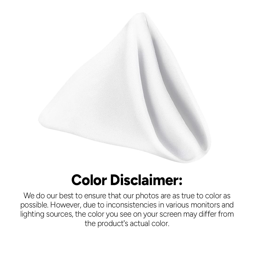 Avalon Kitchen White Cloth Napkins Bulk (Pack of 24) - 100% Polyester Dinner Linen Napkins Cloth Washable & Reusable - Durable with Hemmed Edges - Ideal for Parties and Weddings (17x17 Inches)