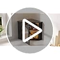 Corner Bread Box for Kitchen Countertop - Bamboo Wood Storage, Black Variation