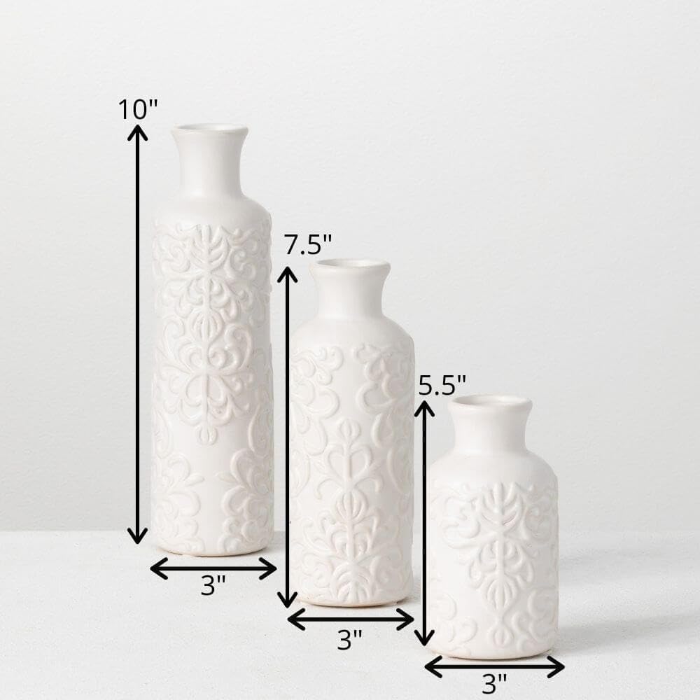 Red Vase Set - Boho Farmhouse Decor for Kitchen, Bedroom & Living Room - CM2407