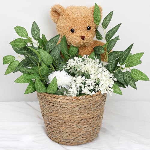 Dark Green 96 PCS Artificial Italian Ruscus Greenery Stems - Faux Silk Foliage for Wedding & Decor