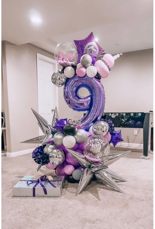 Purple Number 13 Balloon - 40 Inch Giant Foil Balloon for 13th Birthday Party Decorations
