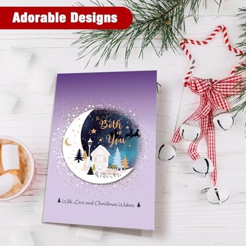 WDphouly Christmas Card for Couples - 'Both of You' Holiday Greeting Card with Envelope - WD-056