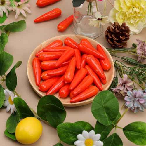 30PCS Spring Carrot Decor Artificial Mini Carrots - Easter Basket Fillers, Farmhouse Kitchen Table Centerpiece, Fall Harvest Thanksgiving Christmas Decoration