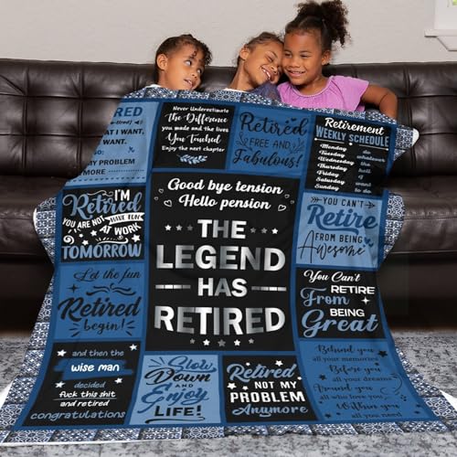 HJKGYHBJ Retirement Gifts for Men 2025, Retirement Blanket Gifts for Men, Best Retirement Gifts Ideas, Coworker Leaving Gift Retired Throw Blankets 50"X60"