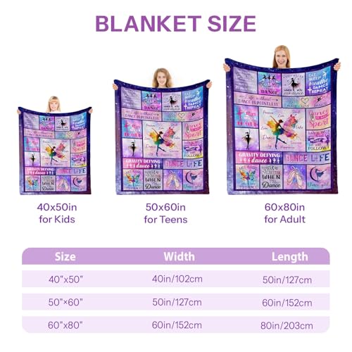 Dance Gifts Blanket for Girls, Dance Recital Gift for Girls, Gift for Dancers, Dancer Present for Girl on Birthday Gifts for Christmas Thanksgiving 40x50in