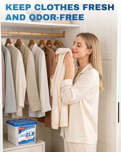 Vacplus 2 LB Moisture Absorber Fragrance-Free 4 Pack | Large Capacity, Spill-Resistant