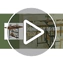 Folding Dining Table with Wheels & Two-Tier Shelf - Rustic Brown
