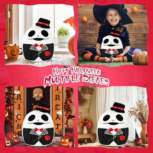 Glow Guards 12'' Skeleton Plush Pillow, Nightmare Xmas Plushie Toy, Skull Stuffed Animal, Soft Squishy for Kids Adults Decoration