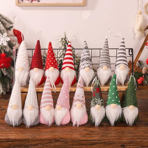 3PCs Christmas Gnome Ornaments for Tree, Decorative Plush Swedish