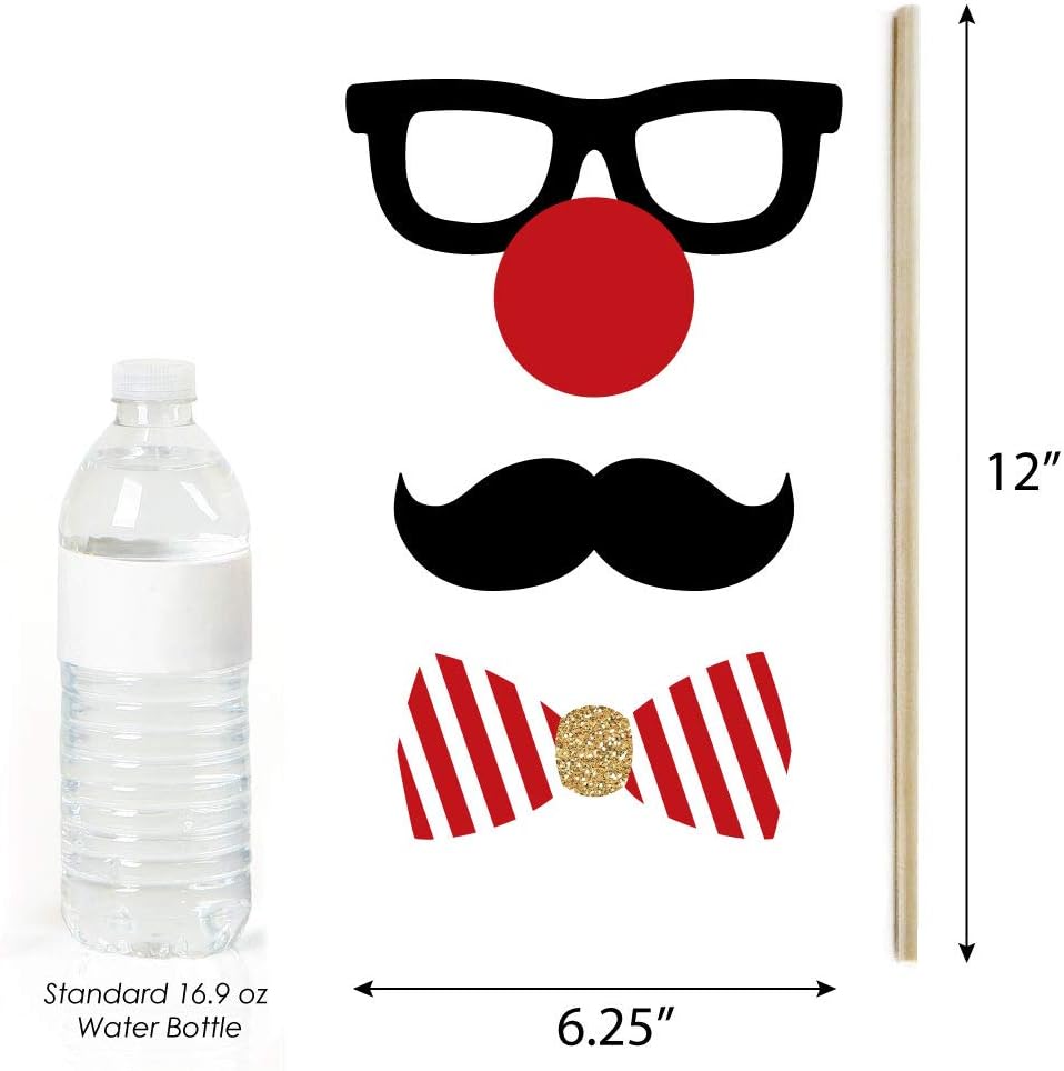 Christmas Photo Booth Props Kit - 20 Count Holiday Party Decorations