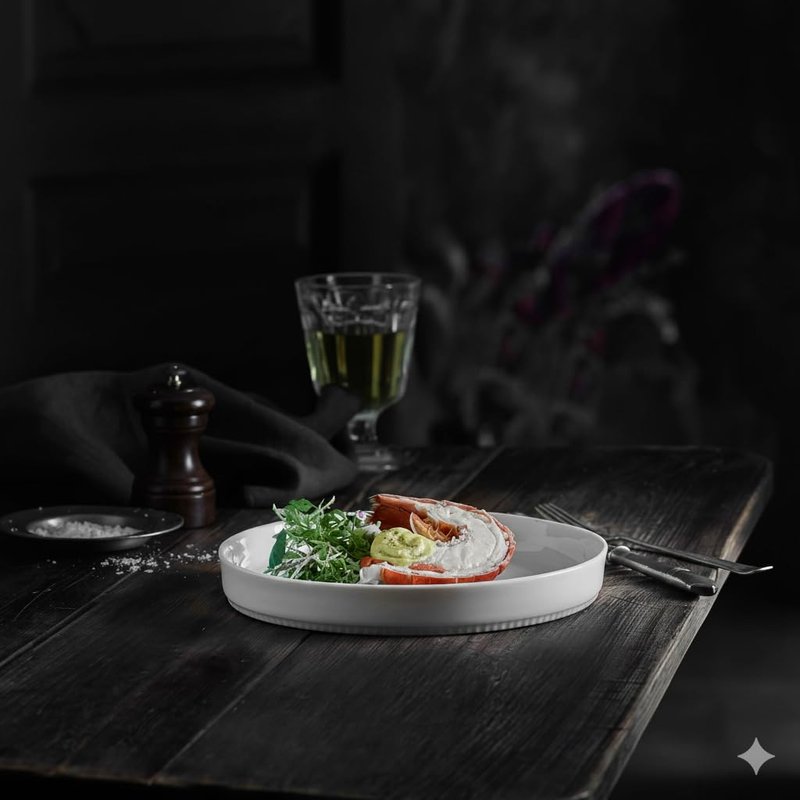 Pillivuyt France Toulouse, Deep White Porcelain Serving Plate, 8.5 Inches (231723BL)