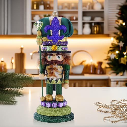 Kurt Adler 12-Inch Hollywood Mardi Gras Nutcracker - Festive Holiday Decor