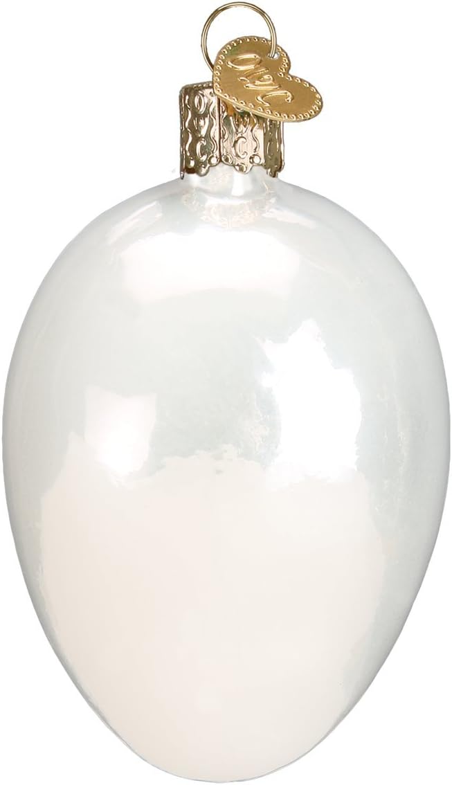 Deviled Egg Glass Blown Ornament - Old World Christmas Food Decor, 2.75 x 2.25