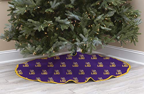 NCAA LSU Tigers 52in Microplush Christmas Tree Skirt - Pegasus Sports