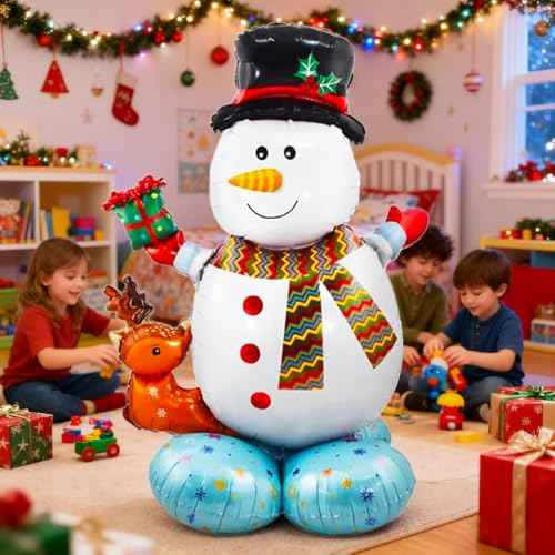 Christmas Party Balloons Decorations - Large Snowman Balloons Christmas Foil Balloon for Winter Holiday Christma Party Decor Supplies