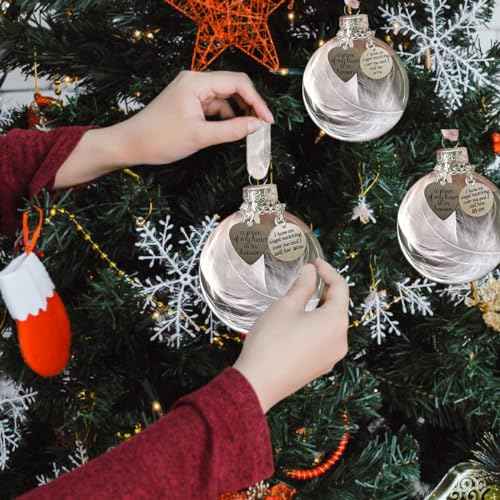 Dad Memorial Ornaments Christmas Clear Feather Ball ? A Piece of My Heart is in Heaven, Sympathy Gift for Loss of Loved One (Dad)