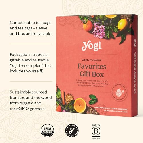 Yogi Tea Gift Set - 45 Organic Tea Bags (9 Flavors, Pack of 1)