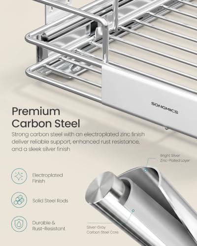 SONGMICS Pull Out Cabinet Organizer 14.6 W x 21.3 D - Easy Pull-Out, Heavy Duty