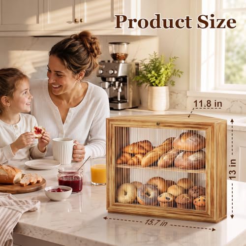 Corner Bread Box for Kitchen Countertop, Large Capacity Storage