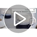 Blue DOWAN 20oz Large Coffee Mug with 'Blessed & Grateful' Word Print - Set of 2, Porcelain Gift for Mom Dad