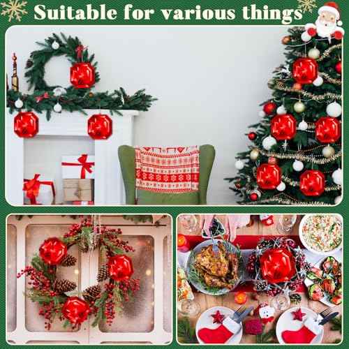 Syhood 5.1 Inch Jewel Ornament Glitter Jewel Ornaments for Christmas Tree Acrylic Large Christmas Tree Hanging Decorations for Xmas Wedding Holiday Party Decor(Red, Square)