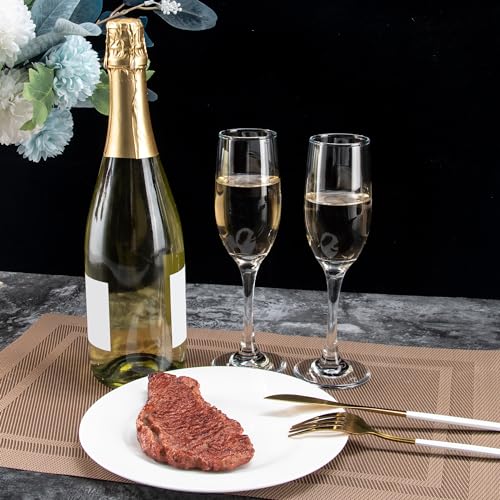 UMEIED Champagne Glasses Set of 12 - Clear Long Stem Flutes for Weddings & Celebrations