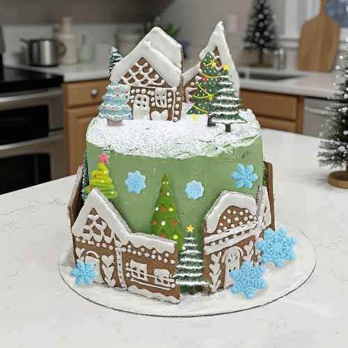 4 Pcs Christmas Silicone Molds 3D Christmas Molds Xmas Tree Santa Gingerbread Man Snowman Reindeer Snowflake Silicone Mold Winter Fondant Molds for DIY Crafts Cupcake Cake Decoration Candy Chocolate