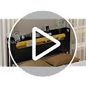 Queen Size Headboard with Storage, Charging Station & LED Light - Black